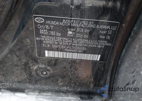 2018 Hyundai Elantra Limited из США, поврежденный, VIN 5NPD84LF6JH286586